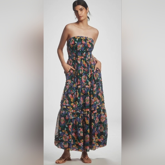 Anthropologie Dresses & Skirts - Anthropologie Somerset Floral Strapless Maxi Dress